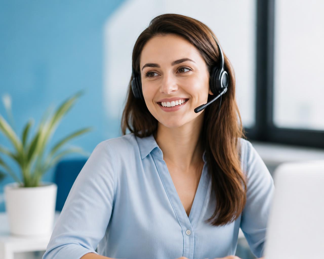 Swimo customer support representative ready to help aquatic centres.